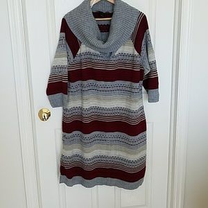 Ashley Stewart cowl neck sweater dress